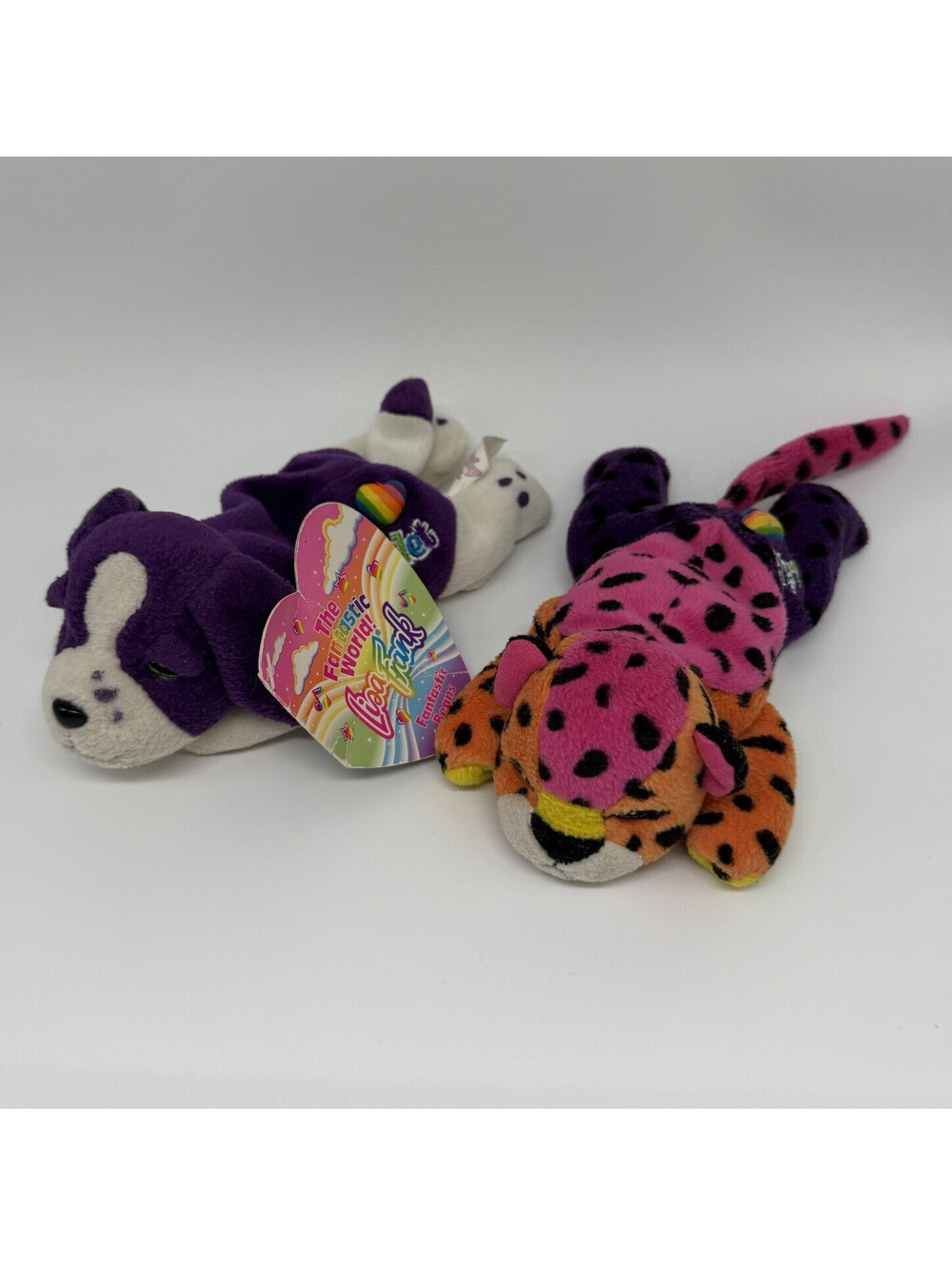 Vintage 90s Lisa Frank Fantastic Beans Set of 2 Hunter Violet Plush *read*